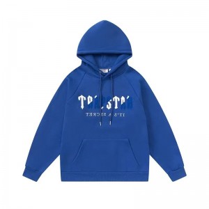 Trapstar Blue Logo Men's Hoodies Blue USA | 18URMGSQN