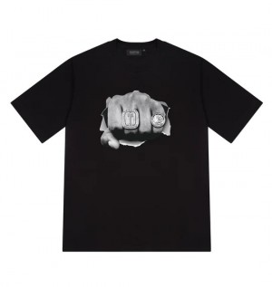 Trapstar Breakthrough Men's T-Shirts Black USA | 46WKGVCRI