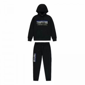 Trapstar Chenille Decoded 2.0 Hooded Men's Tracksuits Black USA | 49MDUAWRF