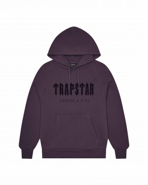 Trapstar Chenille Decoded Men's Hoodies Obsidian USA | 08DTAMHXG