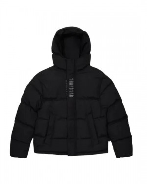 Trapstar Decoded Hooded Padded Men's Puffer Jackets Black USA | 49MRGJCYL