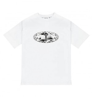 Trapstar Diamond In The Rough Men's T-Shirts White USA | 07VYXLIDN