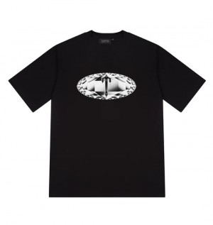 Trapstar Diamond In The Rough Men's T-Shirts Black USA | 72ZAEPFOU