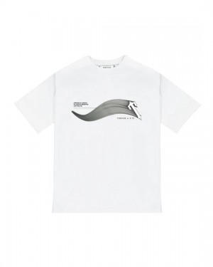 Trapstar Drift Men's T-Shirts White USA | 98HIZCGAO