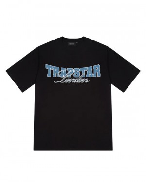 Trapstar Drop Out Men's T-Shirts Black USA | 26BFYSCKM