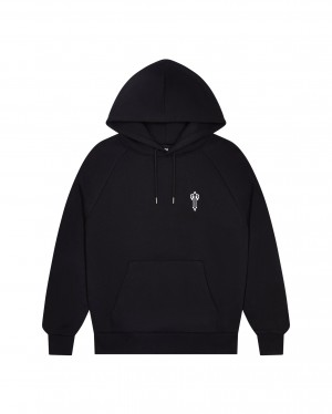 Trapstar Foundation Men's Hoodies Black USA | 79XBOSWCQ