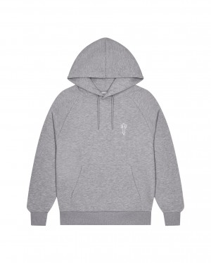 Trapstar Foundation Men's Hoodies Grey USA | 02CAXKDYJ