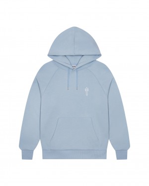 Trapstar Foundation Men's Hoodies Light Blue USA | 71FDUHAQN