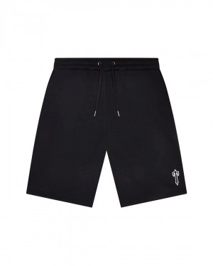 Trapstar Foundation Men's Shorts Black USA | 18ADIUJBH