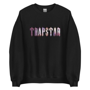 Trapstar Galaxy Men's Sweatshirts Black USA | 26IGLCVBQ