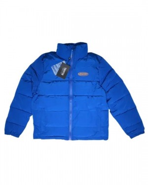 Trapstar Hyperdrive Men's Puffer Jackets Blue / Red USA | 57EXGURWH