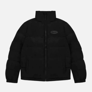 Trapstar Hyperdrive Men's Puffer Jackets Black / White USA | 29ACSHKTP