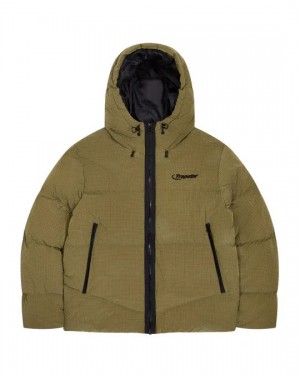 Trapstar Hyperdrive Men's Puffer Jackets Khaki USA | 62KVTJHQO