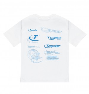 Trapstar Hyperdrive Odyssey Men's T-Shirts White USA | 73BYMPLFO