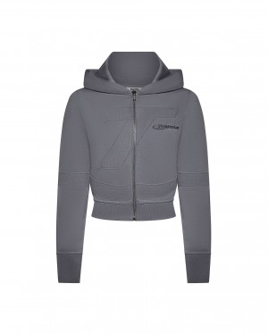 Trapstar Hyperdrive Rib Panel Zip Women's Tracksuits Grey USA | 73JFKEZQI