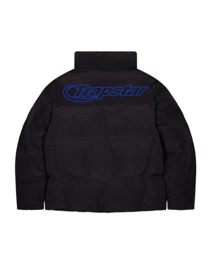 Trapstar Hyperdrive Ripstop Men's Puffer Jackets Black / Blue USA | 06QMCFZOL