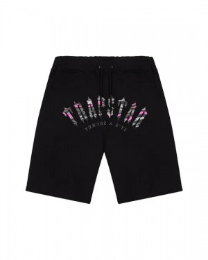 Trapstar Irongate Arch Camo Men's Shorts Black USA | 34EVUDNHA