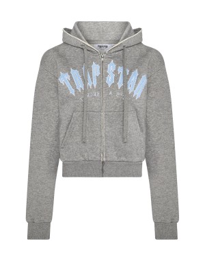 Trapstar Irongate Arch Chenille Embroidery Zip Through Track Women's Tracksuits Grey / Blue USA | 08YWQJRTG