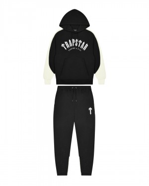 Trapstar Irongate Arch Panel Men's Tracksuits Black / Cream USA | 68WUVJMHY