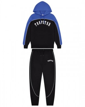 Trapstar Irongate Chenille Arce Hooded Men's Tracksuits Black / Blue USA | 78BTRHINV