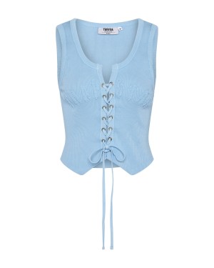 Trapstar Irongate Lace Up Women's Vests Baby Blue USA | 49EGSDVIJ