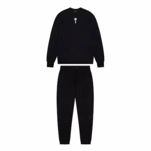 Trapstar Irongate T Crewneck Men's Tracksuits Black USA | 91ZQYMFTP