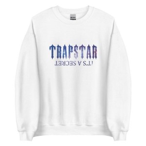 Trapstar It’s A Secret Shining Galaxy Men's Sweatshirts White USA | 43XKUOIVB