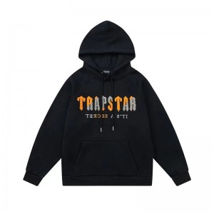 Trapstar It’s A Secret Yellow Logo Men's Hoodies Black USA | 61PTODQKV