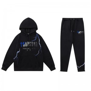 Trapstar Lightning Men's Tracksuits Black USA | 59AFEQVIZ