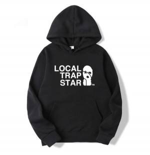 Trapstar Local Men's Hoodies Black USA | 06LJOQRNY