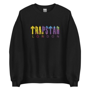 Trapstar London Colors Men's Sweatshirts Black USA | 75MXKGSCW