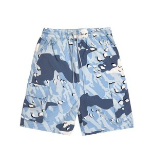 Trapstar London Decoded Men's Shorts Blue Camo USA | 26ICQUVOP