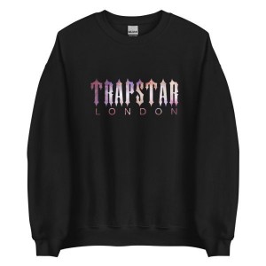 Trapstar London Galaxy Men's Sweatshirts Black USA | 02UDBMFPQ