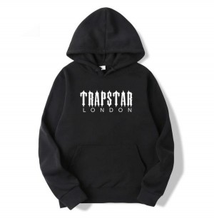 Trapstar London Men's Hoodies Black USA | 07XJVSTZM