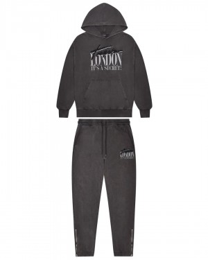 Trapstar London Men's Tracksuits Enzyme Black USA | 85HYZROKP