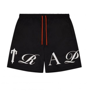 Trapstar London Script Swimming Men's Shorts Black USA | 45OLPIWXC