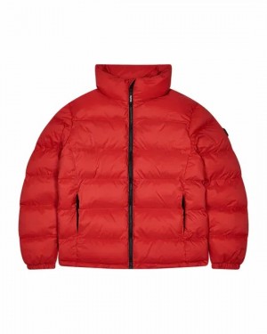 Trapstar Men's Puffer Jackets Red USA | 07XUTLBVW