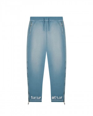 Trapstar Script Men's Sweatpants Light Denim Wash USA | 37LEDYQWT