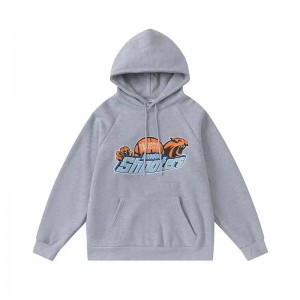 Trapstar Shooters Orange Logo Men's Hoodies Grey USA | 42DHJFITU