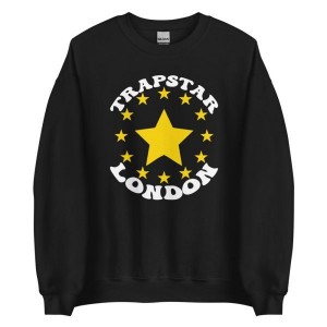 Trapstar Stars London Men's Sweatshirts Black USA | 93LRHPZSJ