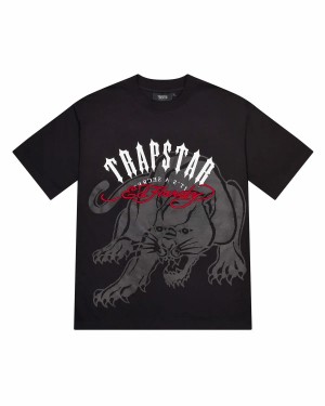 Trapstar X Ed Hardy Arch Men's T-Shirts Black USA | 34KMTZUPL