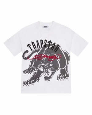 Trapstar X Ed Hardy Arch Men's T-Shirts White USA | 32JENTFCZ