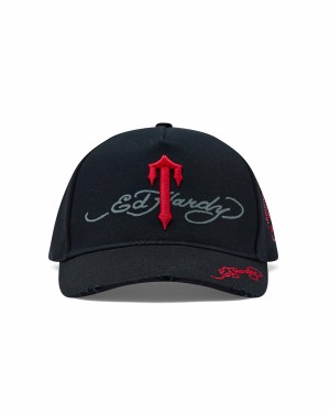 Trapstar x Ed Hardy Irongate T Men's Hats Black USA | 72SMBKYQU