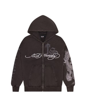 Trapstar x Ed Hardy Script Men's Hoodies Grey USA | 29WTKPLAJ