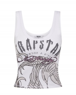 Trapstar x Ed Hardy Women's Vests White USA | 17SXJZEVD