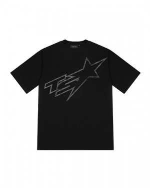 Trapstar Ts Men's T-Shirts Black USA | 90BHCXMPV