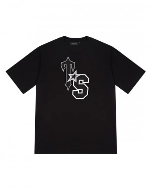 Trapstar Ts Star Men's T-Shirts Black / White USA | 43IFDHSZK