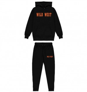 Trapstar Wild West Men's Tracksuits Black USA | 58APZINXL