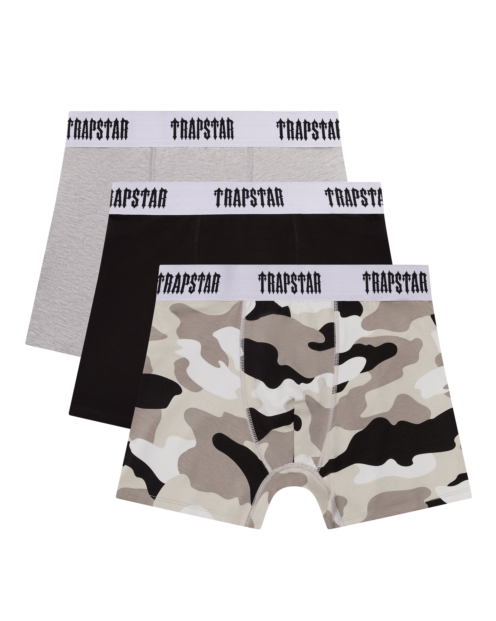 Trapstar 3 Pack Men\'s Boxer Black / Grey / Camo USA | 17SXHKVDB