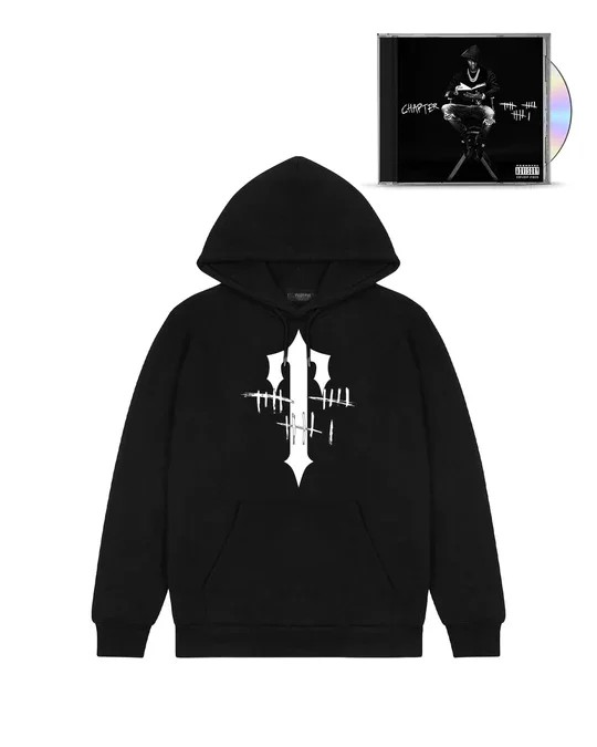 Trapstar ATESTB TRAPSTAR X CHAPTER Men\'s Hoodies Black USA | 69DVEGMKJ